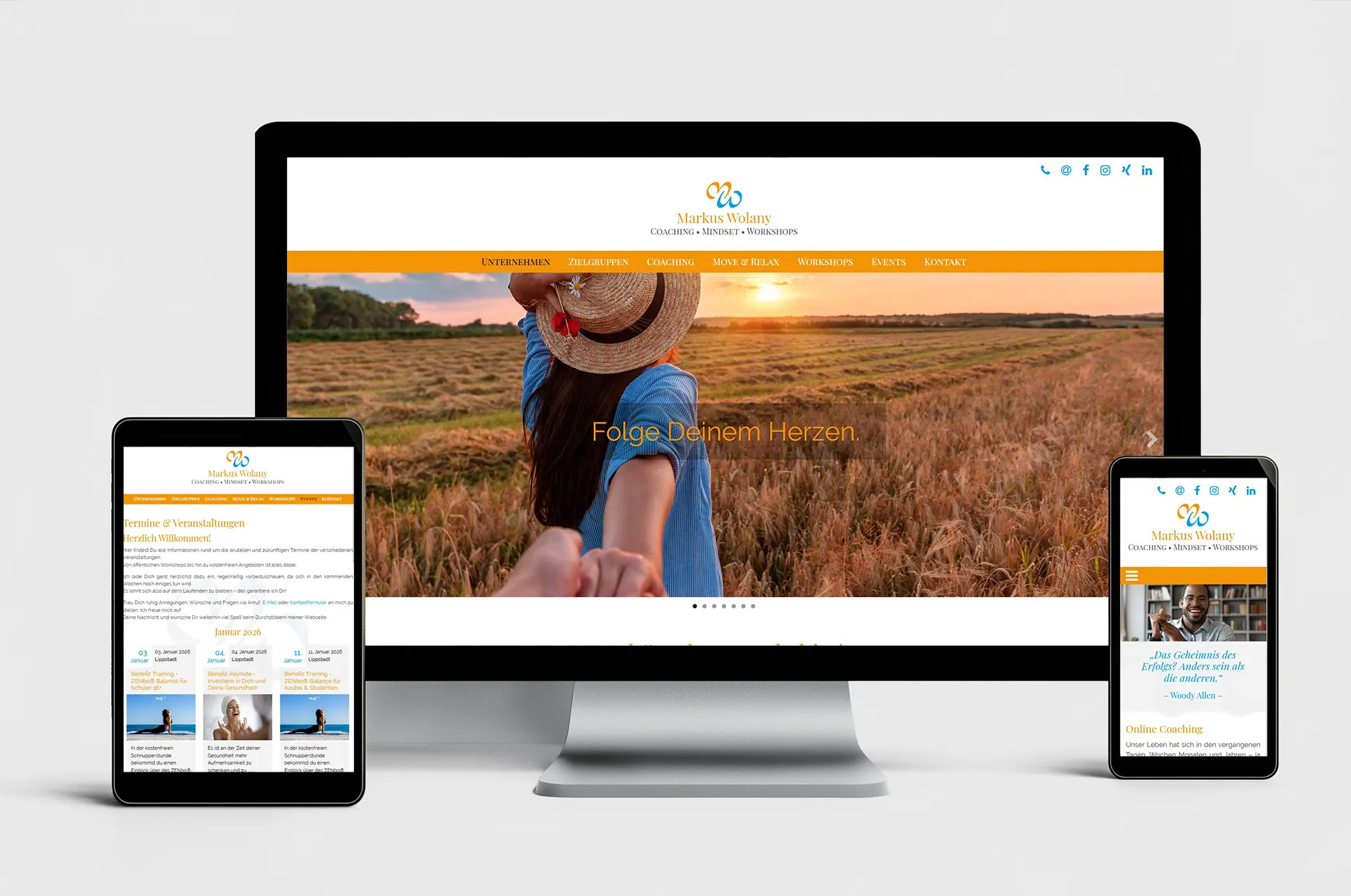 projekt webseite coaching mindset workshops